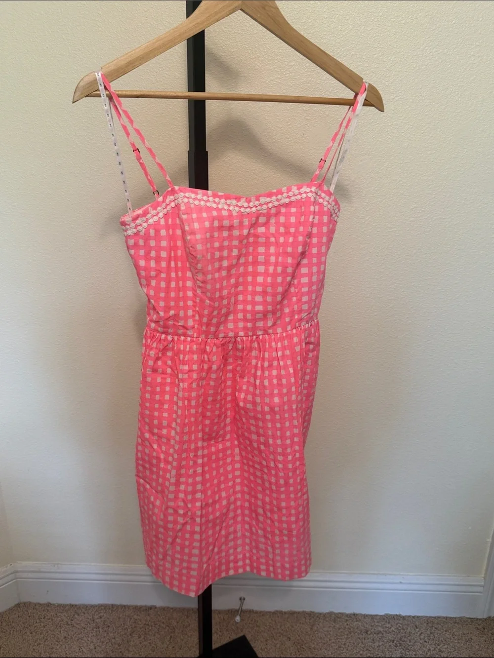 Lilly Pulitzer ❤️' Pink Gingham Sundress with Lace Trim